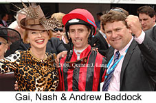 Gai Waterhouse, Nash Rawiller & Andrew Baddock (21625 bytes)